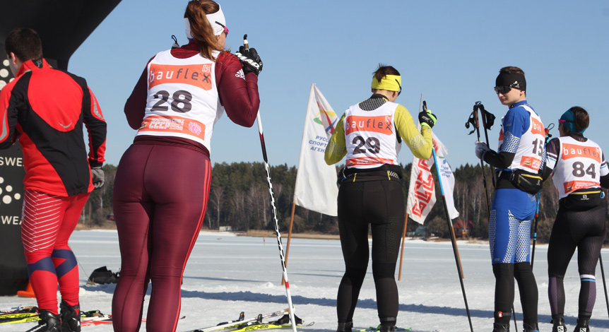 Лыжная гонка при температуре +15 на солнце